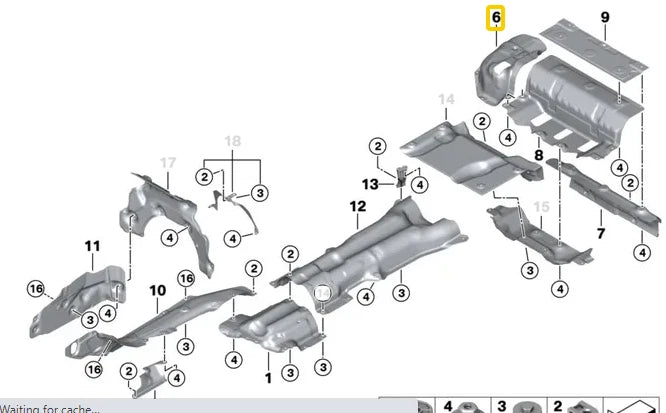 NEW BMW 5 G30 REAR SILENCER LEFT HEAT PROTECTION 51487340823 ORIGINAL