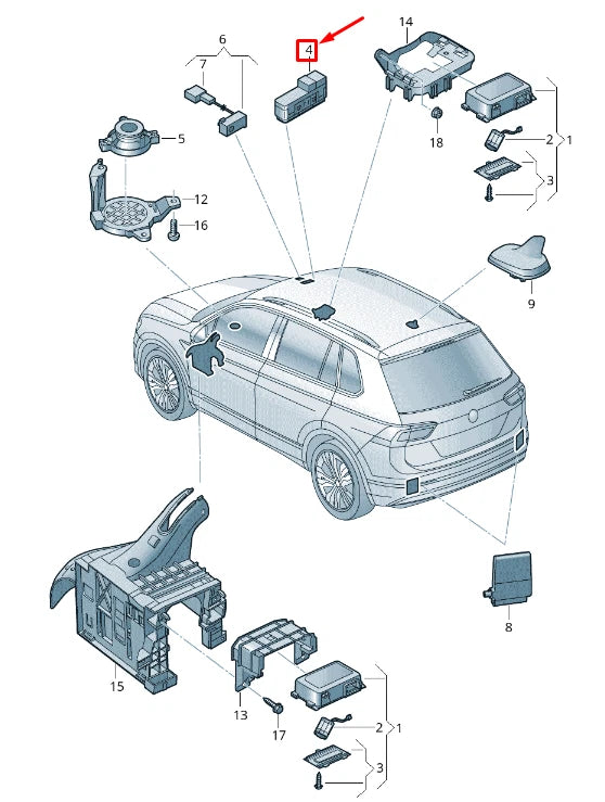 NEW VOLKSWAGEN TIGUAN AD1 TELEPHONE SWITCHES PANEL 5GM035624GYV