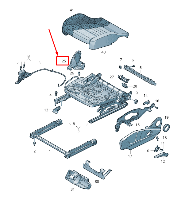 NEW AUDI Q7 4M FRONT RIGHT INNER SEAT FRAME TRIM 4M0881327DT4 ORIGINAL