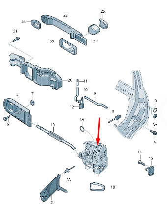 new volkswagen up rear right door lock 1s4839016h original