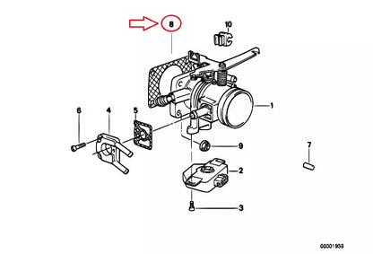 NEW BMW 3 E30 THROTTLE BODY GASKET 13541289576 ORIGINAL