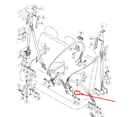 NEW VOLKSWAGEN CADDY 2K REAR LEFT SEAT BELT LATCH 7E0857740AQVZ ORIGINAL