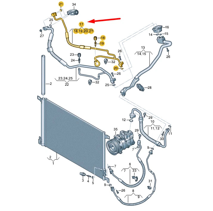 NEW AUDI Q7 4M REFRIGERANT LINE LHD 4M1816720R ORIGINAL