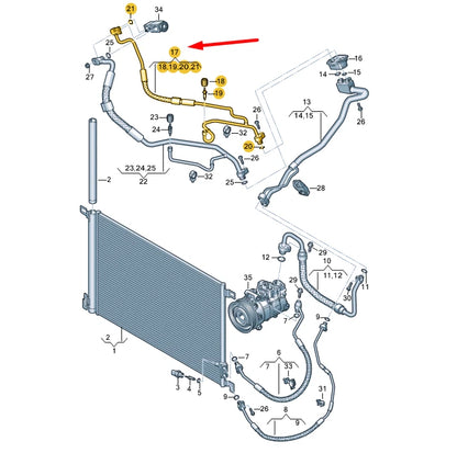 NEW AUDI Q7 4M REFRIGERANT LINE LHD 4M1816720R ORIGINAL