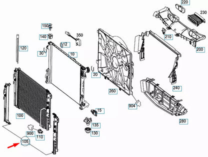 NEW MERCEDES-BENZ GLK-CLASS X204 A/C RADIATOR BRACKET A2045010320