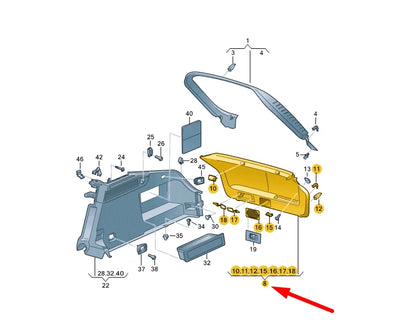 NEW VOLKSWAGEN ARTEON 3H7 REAR LID LOWER COVER TRIM PANEL 3G8867601A82V