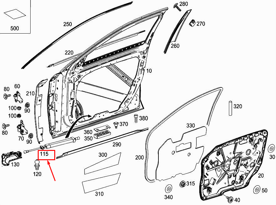new mercedes-benz s w222 front door inside holder a2227200116 original