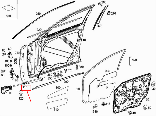 new mercedes-benz s w222 front door inside holder a2227200116 original