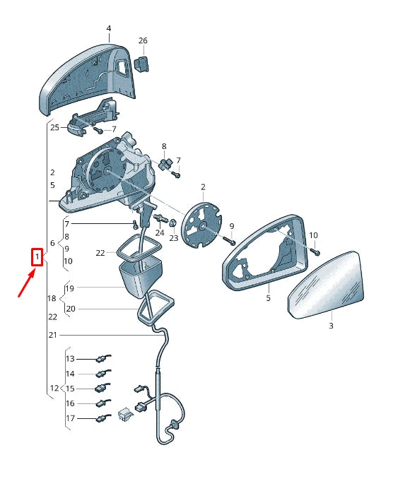 NEW AUDI Q2 GA FRONT LEFT SIDE WING MIRROR RHD 81C857409C9B9 ORIGINAL