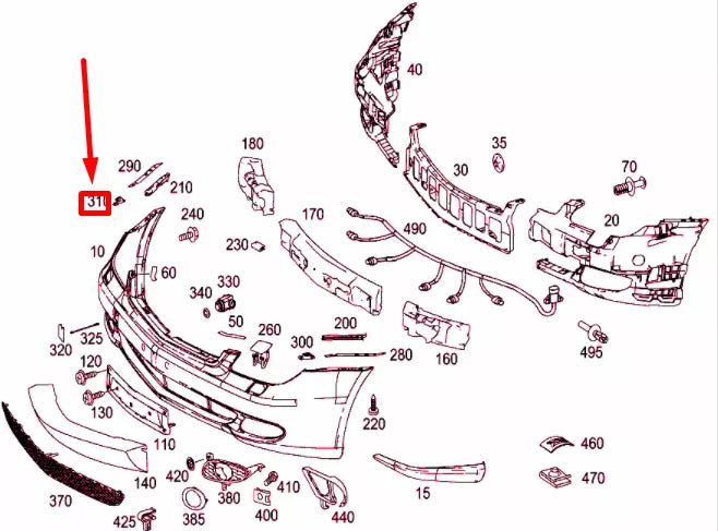 NEW MERCEDES-BENZ CLS C219 FRONT BUMPER RIGHT SPRING ELEMENT A2198800227