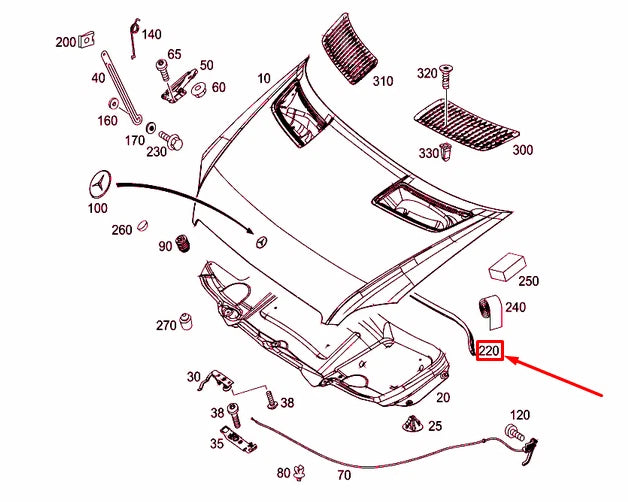 NEW MERCEDES-BENZ SPRINTER 906 ENGINE HOOD SEAL A9068890098 ORIGINAL