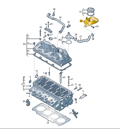 NEW VOLKSWAGEN CRAFTER 2E OIL FILLER PIPE 03L115308 ORIGINAL