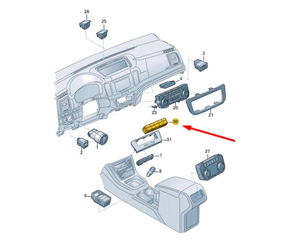 NEW VOLKSWAGEN SHARAN 7N CONTROL PANEL WITH PUSHBUTTON 7N0927137BXSH ORIGINAL