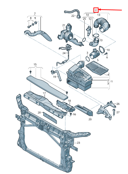 new vw tiguan ad engine air hose 5qa129654k original