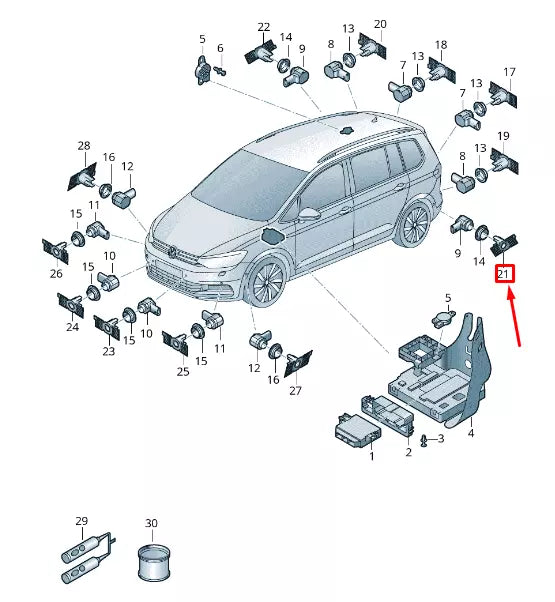 NEW VW TOURAN 5T REAR LEFT PARKING SENSOR BRACKET 5TA919397AGRU