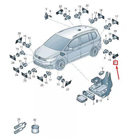 NEW VW TOURAN 5T REAR LEFT PARKING SENSOR BRACKET 5TA919397AGRU