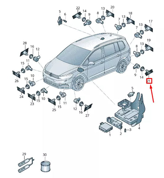NEW VW TOURAN 5T REAR LEFT PARKING SENSOR BRACKET 5TA919397AGRU