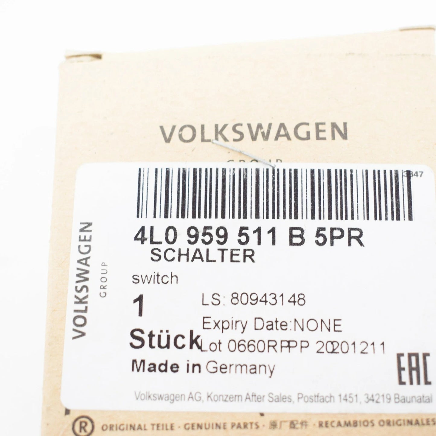 NEW AUDI Q7 4L LOADING EDGE LOWERING BUTTONS 4L0959511B5PR 4L0959511B