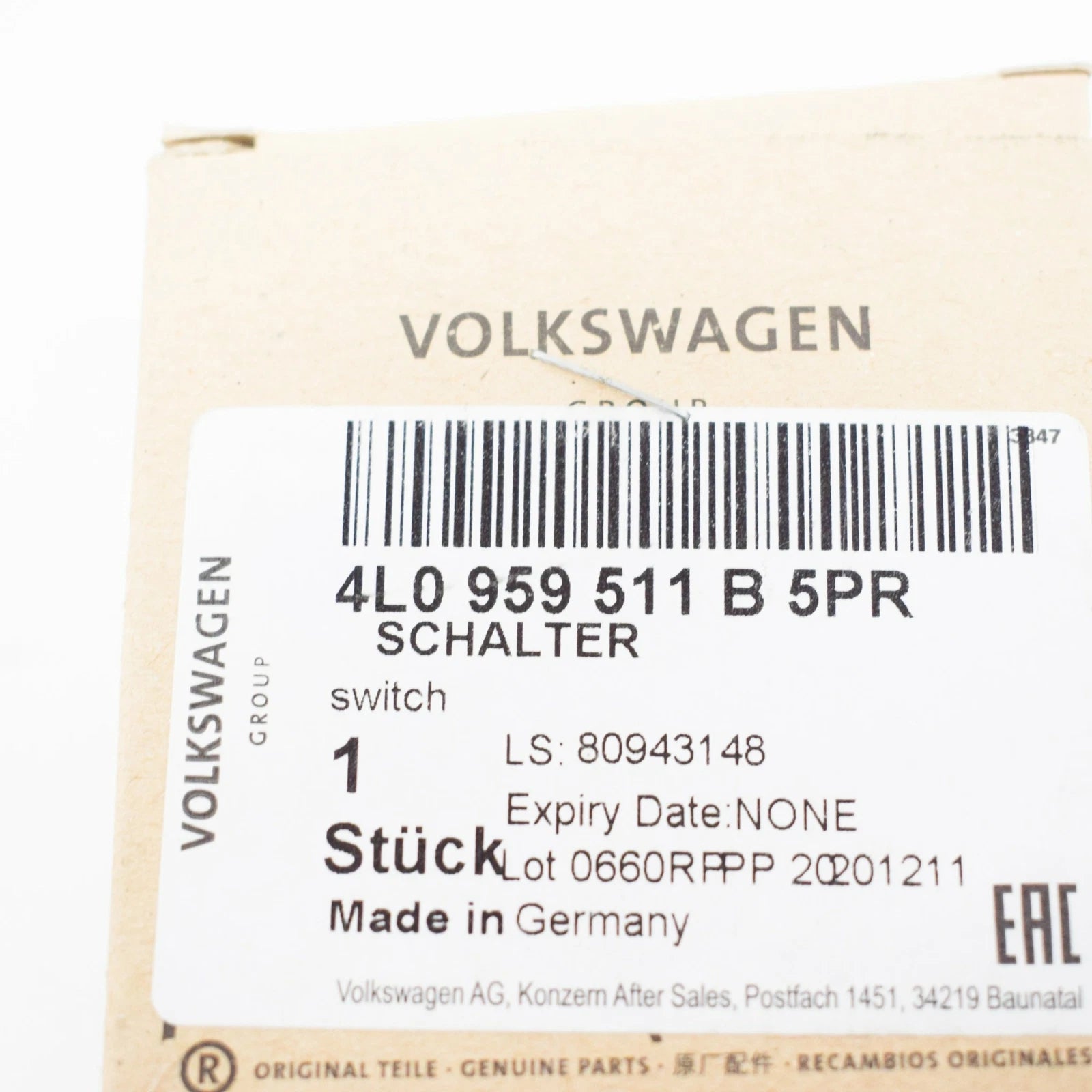 NEW AUDI Q7 4L LOADING EDGE LOWERING BUTTONS 4L0959511B5PR 4L0959511B