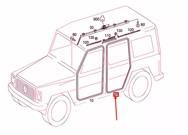 NEW MERCEDES-BENZ G W463 REAR DOOR SEAL A46373103809051 ORIGINAL