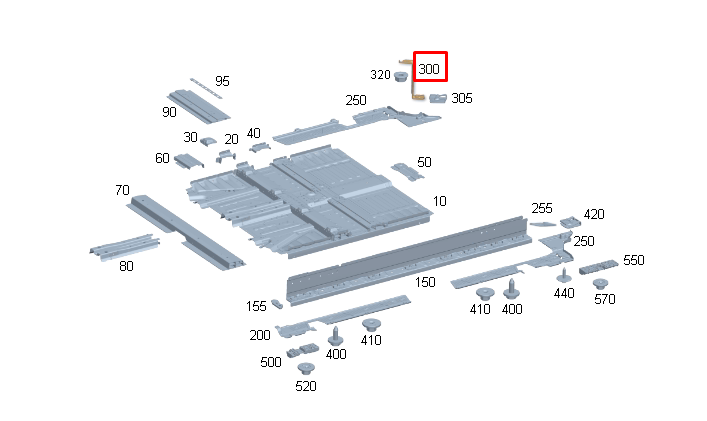 NEW MERCEDES-BENZ EQS V297 FRONT FLOOR REAR RIGHT BRACKET A2976804804 ORIGINAL