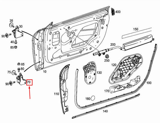 NEW MERCEDES-BENZ SL R231 FRONT RIGHT LOWER DOOR HINGE A2317200837