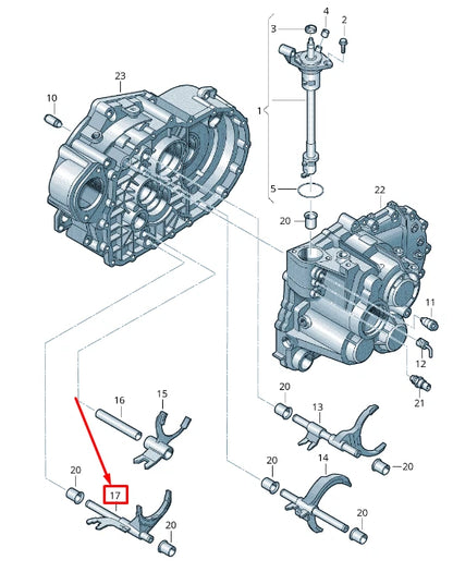 NEW AUDI A3 SPORTBACK 8P SELECTOR SHAFT WITH SELECTOR FORK 02M311562N ORIGINAL