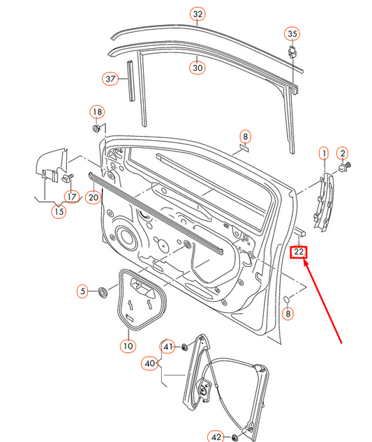 new vw passat 3g b8 front left outer window aperture seal 5618374775ap original