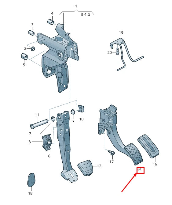 NEW AUDI A3 RS3 8V ACCELERATOR PEDAL LHD 5Q1723503K ORIGINAL