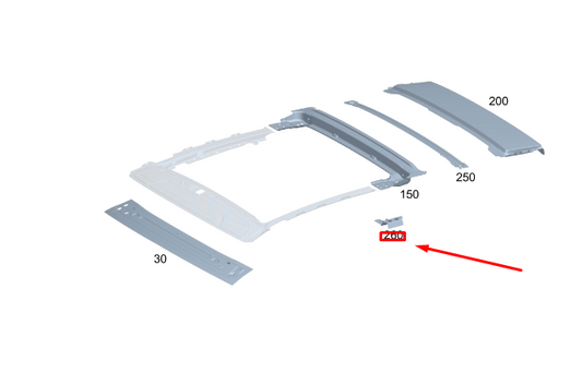 new mb gla h247 left rear roof frame mounting console a2476362301 original