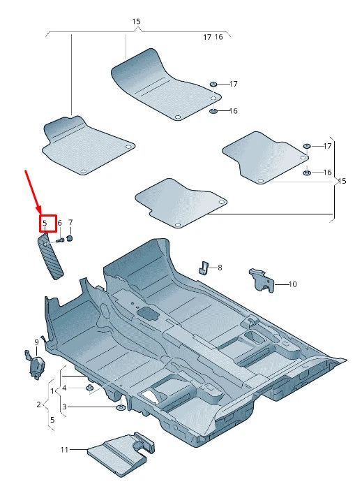 NEW AUDI A6 4A C8 FOOTREST COVER LHD 4K1864777BDS2