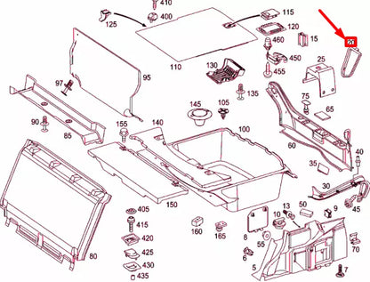 NEW MB E W211 LUGGAGE SIDE PANELLING LEFT TRIM RING A2116940194 ORIGINAL
