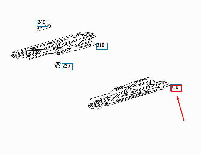 new mercedes-benz sl r230 main floor left underbody cover a2306190138 original
