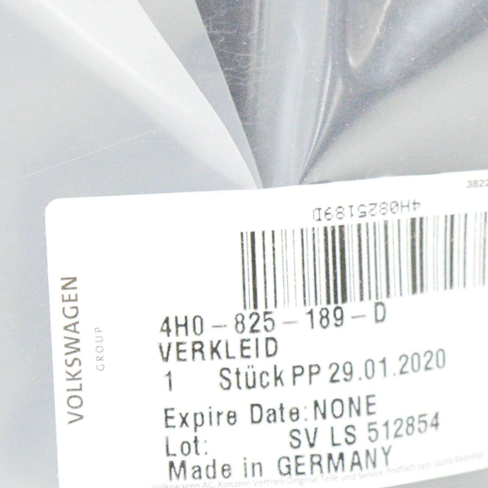 NEW AUDI A8 4H D4 FRONT LEFT UNDERBODY TRIM 4H0825189D ORIGINAL