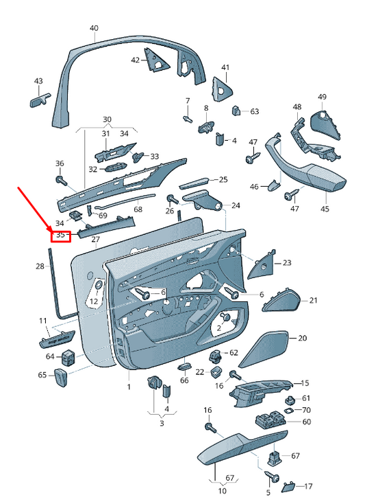 new audi a8 4h front right door panel trim insert 4h0867410dgh2 original
