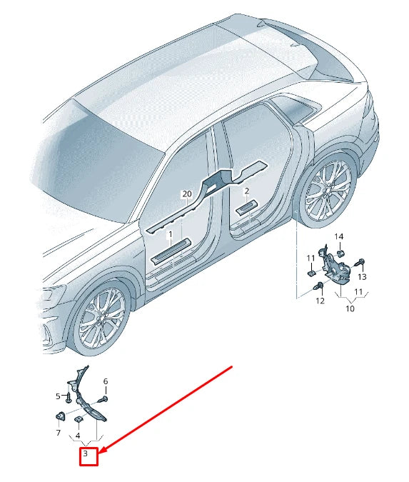 NEW AUDI Q8 4MN FRONT RIGHT SPOILER 4M8853888B ORIGINAL