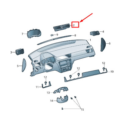 new skoda rapid nh center dashboard air vent 5ja820951wai original