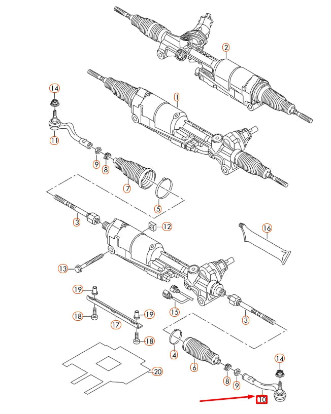 NEW AUDI A4 B8 STEERING RIGHT TIE ROD END 4G0423812A