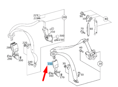 NEW MERCEDES-BENZ E W211 REAR LEFT SEAT BUCKLE A2118604569 ORIGINAL