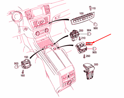 NEW MERCEDES-BENZ ML W166 CONSOLE SWITCH BLOCK A1669051751 ORIGINAL