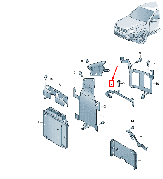 NEW VW TOUAREG 7P MK2 ENGINE CONTROL UNIT RETAINER 7P0907471 ORIGINAL