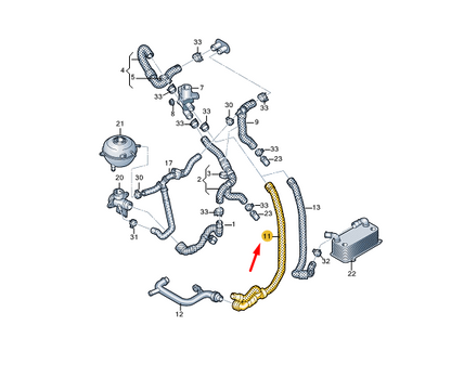 NEW VW TRANSPORTER VI T6 COOLANT HOSE 7E0122073AG ORIGINAL