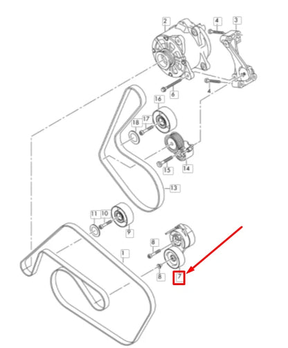NEW AUDI Q7 4L DRIVE BELT TENSIONER PULLEY 06E903133AG ORIGINAL