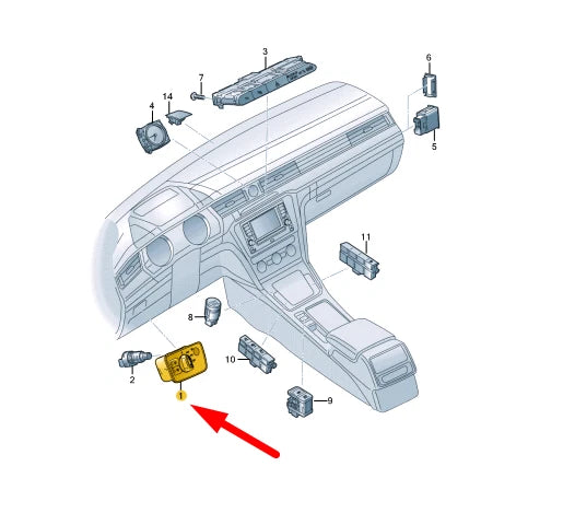 NEW VOLKSWAGEN PASSAT B8 LIGHT MULTI SWITCH 3G0941633RICX ORIGINAL