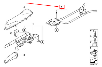 new bmw 3 e90 handbrake lever guide tube 6768400 34406768400 original