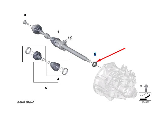 NEW BMW 2 ACTIVE TOURER F45 FRONT RIGHT OUTPUT SHAFT PLATE 31608648832 ORIGINAL