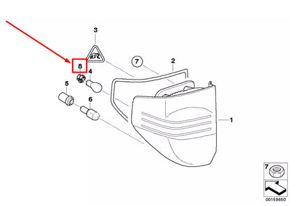 NEW BMW X3 E83 TAILLIGHT BULB SOCKET 7192503 63267192503 ORIGINAL