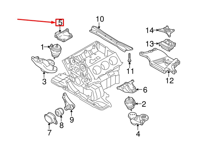 NEW AUDI A6 AVANT C6 RIGHT ENGINE MOUNT BRACKET 4F0199308N ORIGINAL