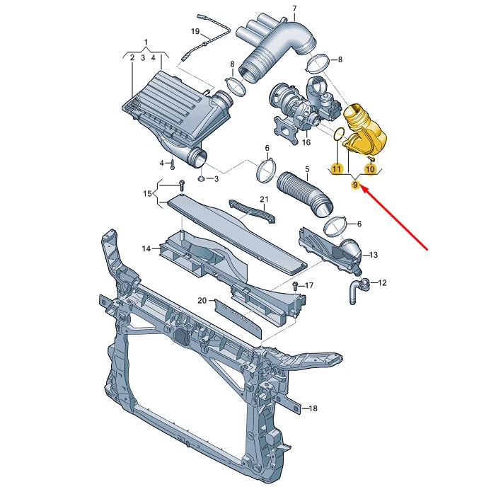 NEW VOLKSWAGEN GOLF 5G MK7 ENGINE AIR INTAKE HOSE 04E129654N ORIGINAL