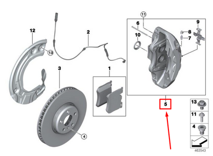 new bmw 3 g20, g28 front right brake caliper 6891304 34116891304 original